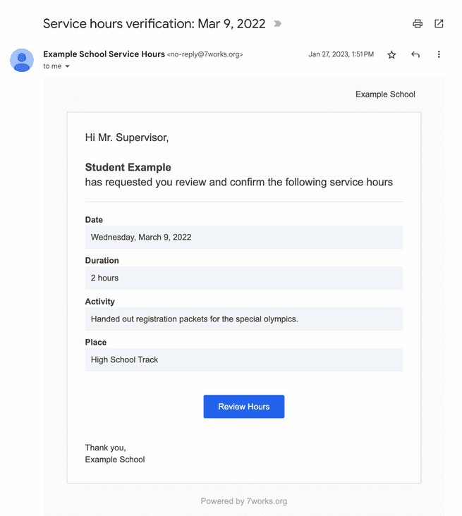 Verification Email
