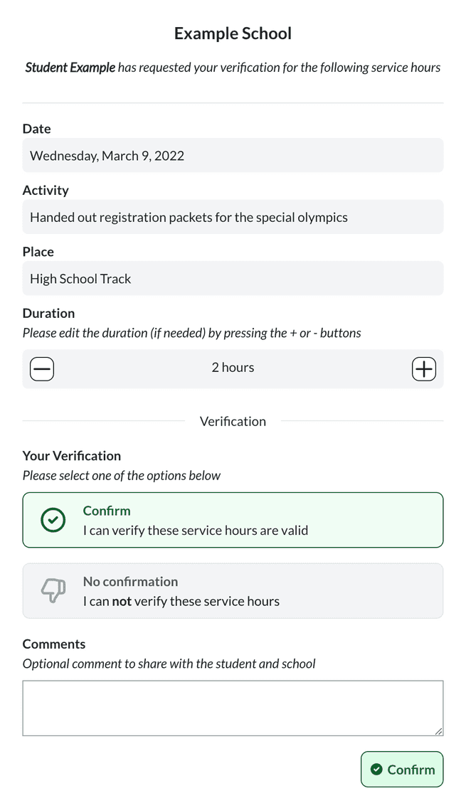 Verification Page