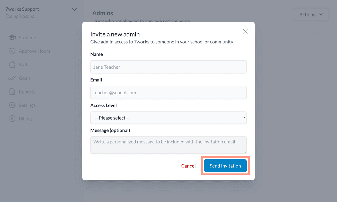 7works | Adding an Admin